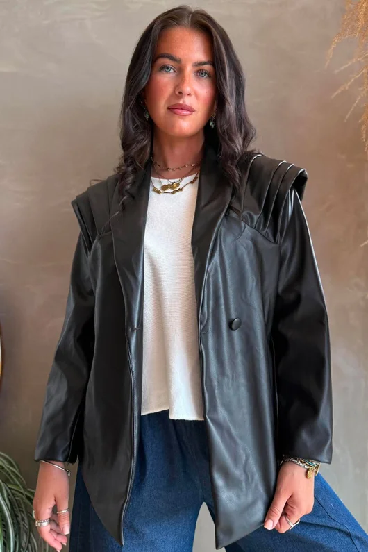 Benatar Pleat Shoulder Jacket Black